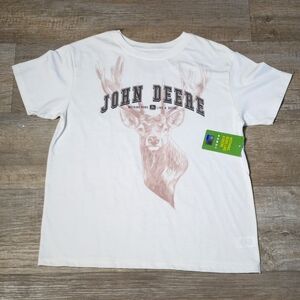 John Deere White Graphic T-Shirt